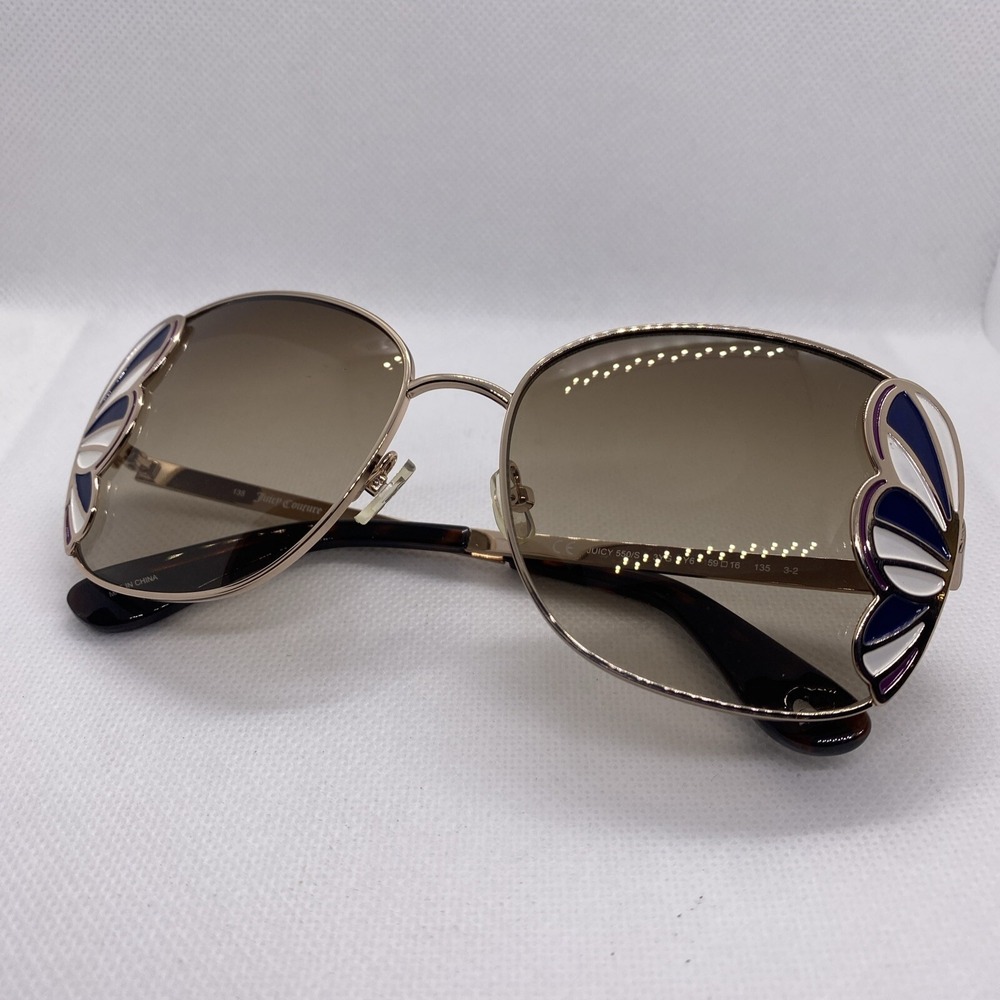 Juicy Couture 550/S 3YG Y6 Gold Brown Floral Sunglasses Italy Authentic EUC